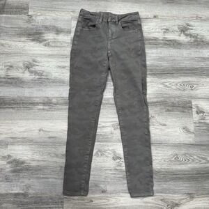 American Eagle Jeggings Gray Camo High‎ Waisted Skinny Jeans Size 2